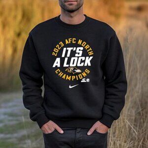 Baltimore Ravens Sweatshirt Retro Nike Its A Lock AFC Champs NFL Crewneck 05